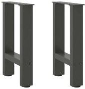 vidaXL Pés para mesa de centro antracite 2 peças 38x(42-43) cm aço