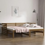 vidaXL Estrutura sofá-cama de puxar 2x(90x190)cm pinho maciço castanho