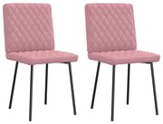 vidaXL Cadeiras de jantar 2 pcs veludo rosa