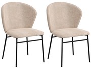 HOMCOM Conjunto de 2 Cadeiras para Sala de Jantar Cadeiras de Jantar Assento Acolchoado em Tecido com Aspeto de Linho Marrom Claro | Aosom Portugal