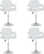 vidaXL Cadeiras de jantar giratórias 4 pcs couro artificial branco