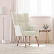 vidaXL Cadeira de descanso veludo branco nata