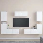 vidaXL 7 pcs conjunto de móveis de TV derivados de madeira branco