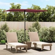 vidaXL Guarda-sol de jardim com poste de alumínio 2x1,5 m bordô
