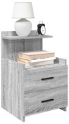 vidaXL Mesas de cabeceira 2 peças com 2 gavetas cinza Sonoma 40x36,5x62 cm