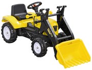 HOMCOM Trator a Pedais para Crianças acima de 3 Anos Trator Escavadora Infantil com Pá Dianteira 114x41x52 cm Amarelo e Preto | Aosom Portugal