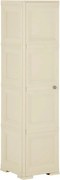 vidaXL Armário de plástico 40x43x164 cm design de madeira branco nata