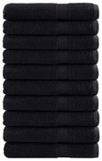 vidaXL Toalhas premium SOLUND 10 pcs 100x200 cm 600 gsm preto