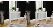 vidaxl Coberturas de radiador 2 pcs MDF 112 cm branco