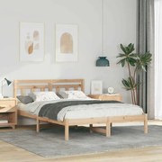 vidaXL Estrutura da Cama Castanho 140 x 190 cm Madeira de pinho maciça