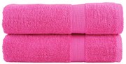 vidaXL Toalhas de mãos premium SOLUND 2pcs 50x100 cm 600 gsm rosa