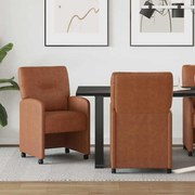 vidaXL Cadeiras de Jantar com Rodas 2 pcs Castanho 57 x 67 x 95 cm