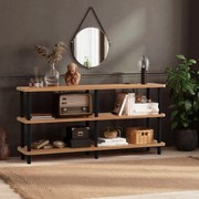 Estante Raca – Preto e Pinho Atlântico – 150x74,9x35 cm