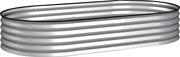Outsunny Jardineira elevada em aço galvanizado canteiro de jardim borda de borracha 181 x 93 x 30 cm prata | Aosom Portugal
