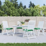 vidaXL Almofadões de cadeira 4 pcs 50x50x7 cm tecido oxford verde