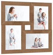 vidaXL Moldura para 4x(13x18 cm) fotografias MDF castanho-claro