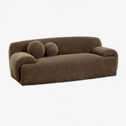 Sofá De 2 Lugares Estofado Shirina Chenille Castanho Café - Sklum
