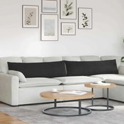 vidaXL Travesseiros de Sofá 2 pcs Preto 145 x 40 cm tecido