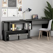 vidaXL Secretária de canto 200x50x76 cm contraplacado cinzento