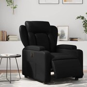 vidaXL Poltrona reclinável elétrica couro artificial preto