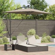 vidaXL Guarda-sol de Bananeira Cantilever Cinzento-acastanhado