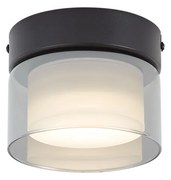 Plafon moderno preto com vidro fumado - Puck