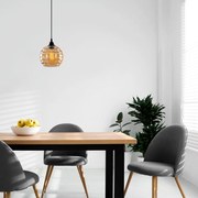 Candeeiro de Teto Gold – Preto e Dourado – 20 x 20 cm, Altura Ajustáve