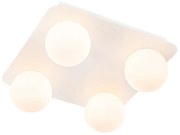 Candeeiro de teto moderno branco quadrado 4 luzes - Cederic