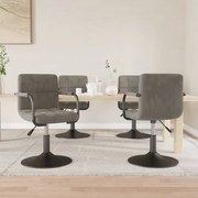 vidaXL Cadeiras de jantar giratórias 4 pcs veludo cinzento-claro