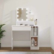 vidaXL Toucador com LEDs 86,5x35x136 cm cor branco