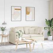 vidaXL Sofá modular com almofadas veludo creme