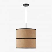 Luminária De Teto Olinda Em Juta E Algodão Preto & Ø30 Cm - Sklum