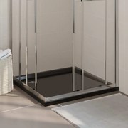 vidaXL Base de chuveiro quadrada 90x90 cm ABS preto