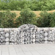 vidaXL Cesto gabião arqueado 200x50x80/100 cm ferro galvanizado
