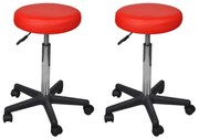 vidaXL Bancos de escritório 2 pcs 35,5x84 cm couro artificial vermelho
