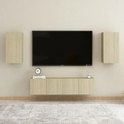 vidaXL 4pcs conjunto de móveis TV derivados de madeira carvalho sonoma