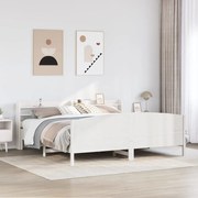 vidaXL Cama sem colchão 200x200 cm madeira de pinho maciça branco