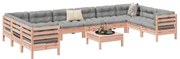 vidaXL 11pcs conj. sofás jardim c/ almofadões madeira abeto-de-douglas