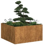 vidaXL Floreira enferrujada 80x80x40 cm aço resistente