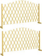 Outsunny Conjunto de 2 Painéis de Vedações de Jardim Exterior Extensíveis de Madeira para Decoração de Terraço 180x30x103 cm Madeira | Aosom Portugal