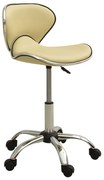 vidaXL Banco de salão/spa couro artificial cor creme