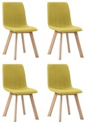 Cadeiras de jantar 4 pcs tecido amarelo