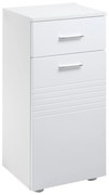 Kleankin Armário Auxiliar Casa Banho Móvel Prático com Porta Gaveta Prateleira Ajustável 35x30x77,5 cm Branco Moderno | Aosom Portugal