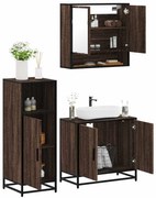 vidaXL 3 pcs conj. móveis WC derivados madeira cor carvalho castanho