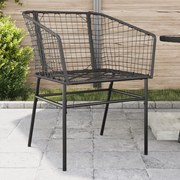 vidaXL Conjunto 2 cadeiras de jardim, vime, preto