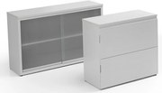 Armário de Escritório com Portas de Vidro Fosco 800x800x420mm Sem Tampo - Ind