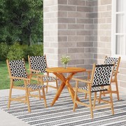 vidaXL 5 pcs conjunto de jantar para jardim madeira de acácia maciça