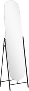 HOMCOM Espelho de Pé Arqueado 160x40 cm Espelho de Corpo Inteiro sem Moldura com Suporte de Metal Preto | Aosom Portugal