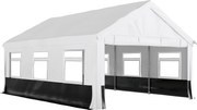 Outsunny Tenda para Festas 4x6 m Tenda de Jardim com Paredes Removíveis 2 Portas e Janelas UPF30+ para Casamentos Cinza e Branco | Aosom Portugal