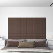 vidaXL Painel de parede 12pcs 30x15cm tecido 0,54 m² cinza-acastanhado